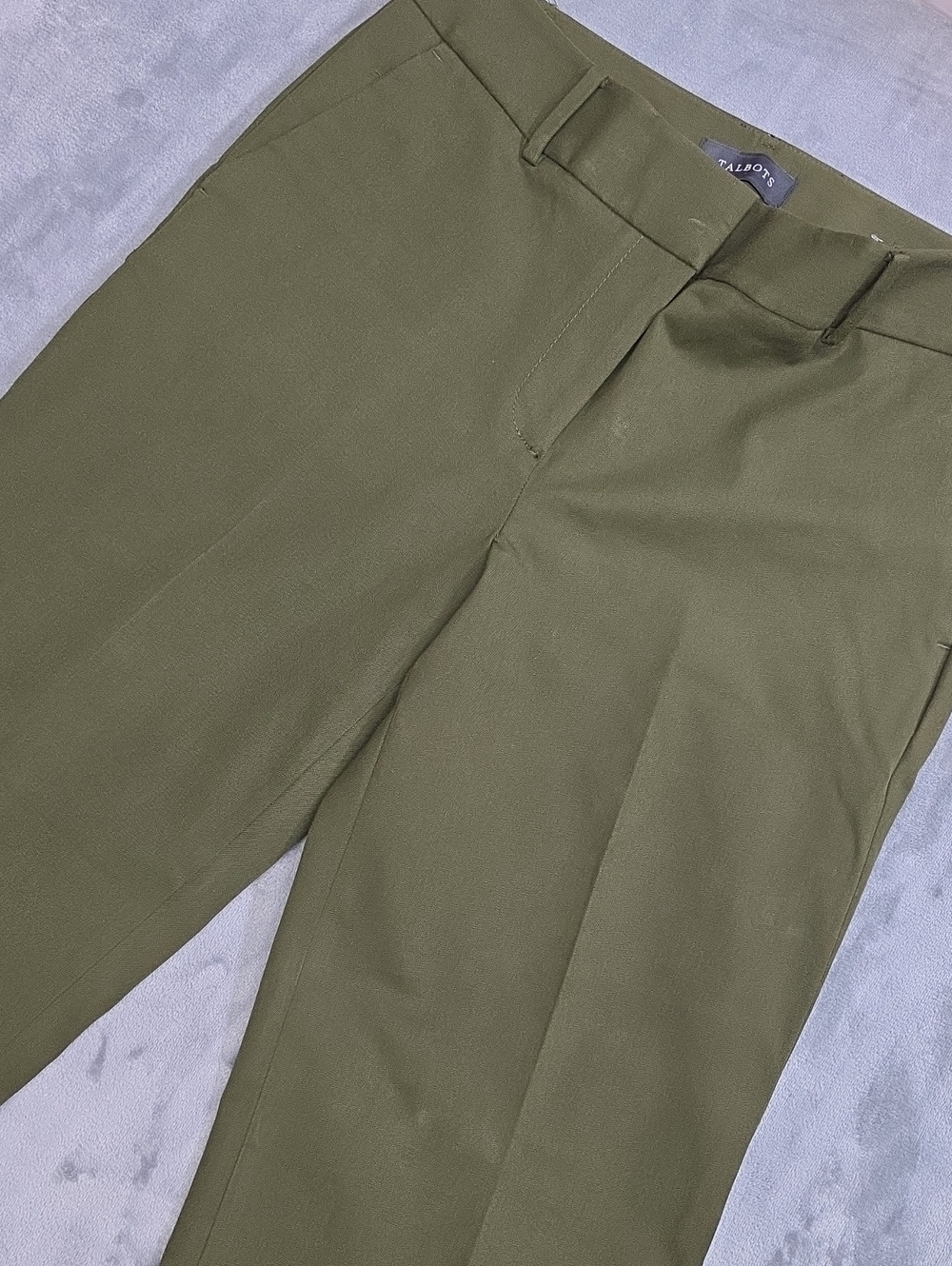 Talbots 8 Olive Straight-Leg Women's Pants